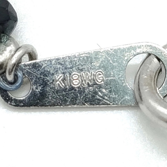 Ombré Blue Sapphire Faceted Beaded 18K White Gold Necklace - Picture 2 of 9